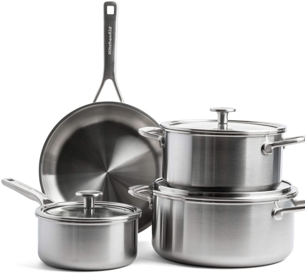 Set de ollas Multi-Ply Acero Inoxidable 4 piezas - Acero inoxidable - Olla ø 20, 24 cm, cazo ø 16 cm y sartén ø 24 cm