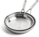KitchenAid Juego de sartenes Tri-Ply Acero Inoxidable 2 piezas - ø 20 & 28 cm - sin revestimiento antiadherente