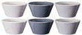 Cookinglife Cuencos para sopa / Cuencos - Siaki Blanco / Azul / Gris ø 14 cm - Porcelana - 6 piezas