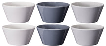 Cookinglife Cuencos para sopa / Cuencos - Siaki Blanco / Azul / Gris ø 14 cm - Porcelana - 6 piezas