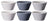 Cookinglife Cuencos para sopa / Cuencos - Siaki Blanco / Azul / Gris ø 14 cm - Porcelana - 6 piezas
