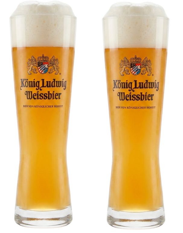 Vasos de cerveza König Ludwig Weizen 500 ml - 2 unidades