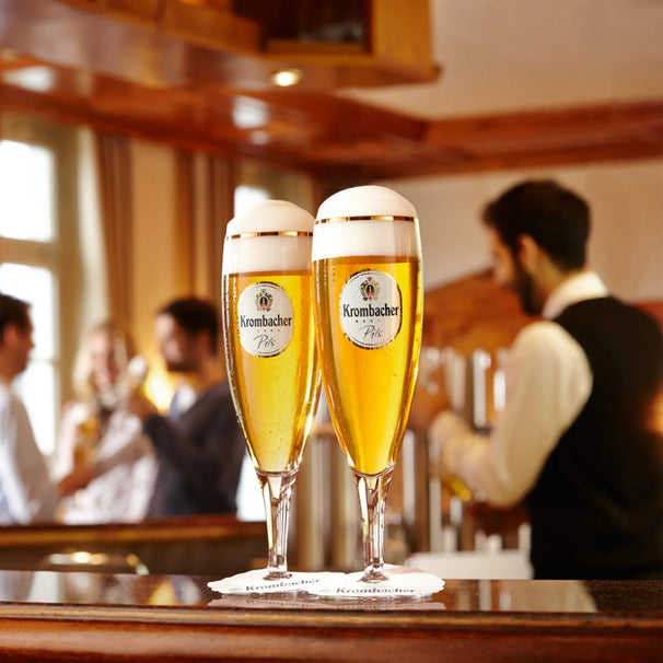 Krombacher vasos de cerveza con pie 300 ml - 2 unidades