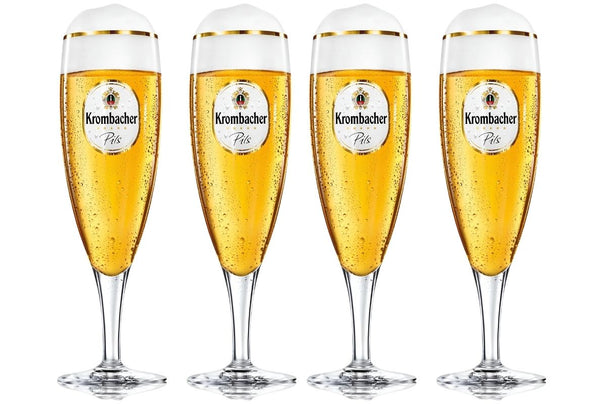 Krombacher vasos de cerveza en pie 300 ml - 4 piezas
