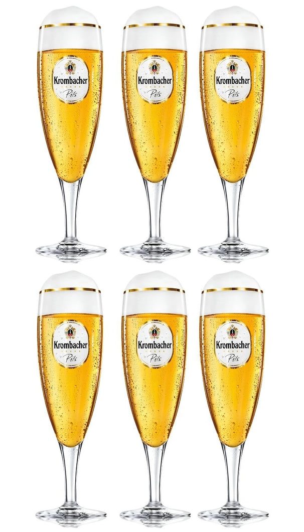 Krombacher vasos de cerveza en pie 300 ml - 6 piezas
