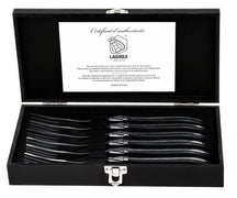 Tenedores para steak Laguiole Style de Vie Luxury Line Negro Ébano - 6 piezas