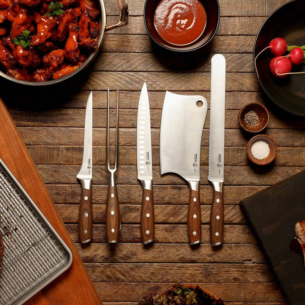 Messermeister BBQ Knife Set Avanta Pakkawood 6-piece - with Knife Bag