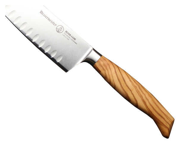 Messermeister Santoku Knife with Hollow Edge Oliva Luxe Olive Wood 16.5 cm