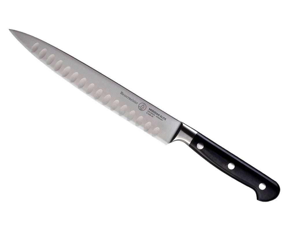 Messermeister Vleesmes met Kuiltjes Meridian Elite 20 cm - schuin aanzicht