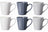 Cookinglife Mugs Siaki - White / Blue / Grey 350 ml - Porcelain - 6 pieces