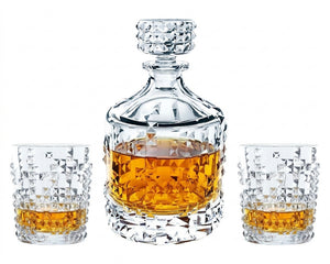 Nachtmann Whiskey Set Punk 3-delig - Karaf 750 ml & 2 Whiskeyglazen 348 ml gevuld 