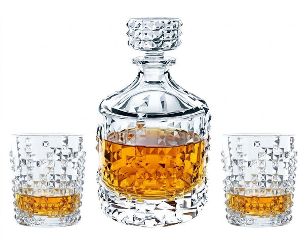 Nachtmann Set de Whisky Punk 3 piezas - Decantador 750 ml y 2 Vasos de Whisky 348 ml