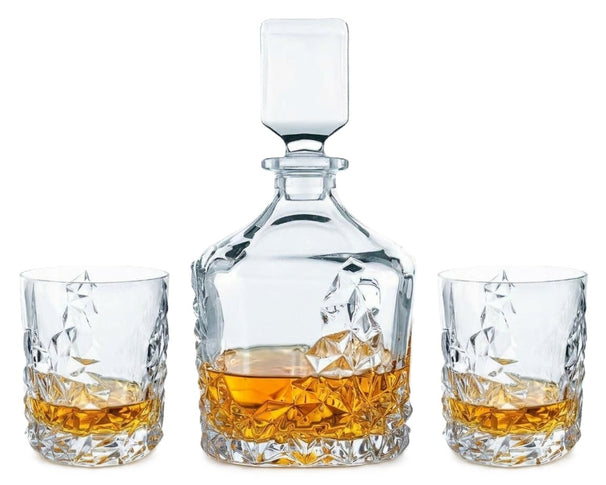 Nachtmann Set de Whisky Sculpture 3 piezas - Decantador 750 ml y 2 Vasos de Whisky 365 ml
