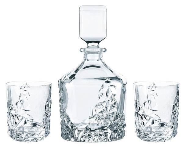 Nachtmann Whisky Set Sculpture 3-piece - Decanter 750 ml & 2 Whisky Glasses 365 ml