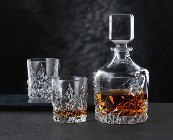 Nachtmann Whisky Set Sculpture 3-piece - Decanter 750 ml & 2 Whisky Glasses 365 ml