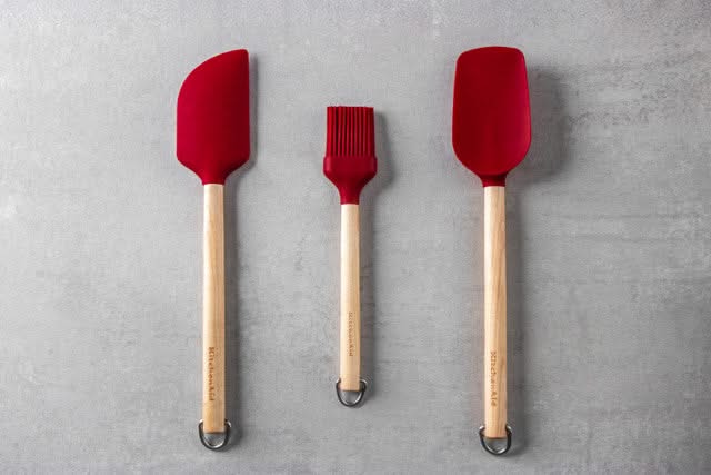 KitchenAid Spatula Set Core  Birchwood Silicone Empire Red 3-piece - Non-stick safe