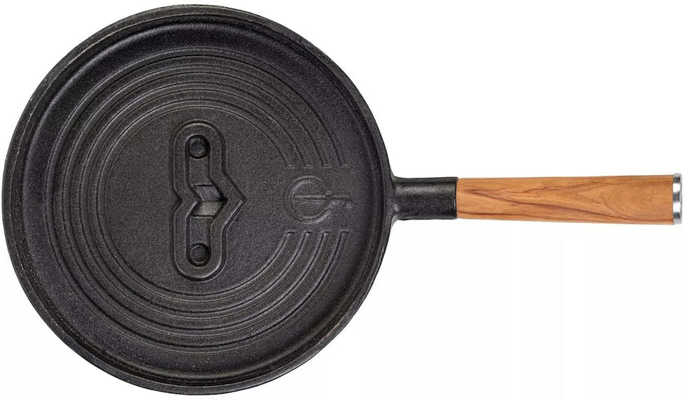 Forged Serving Pan Churrasco - Cast Iron / Olive Wood - ø 18 cm