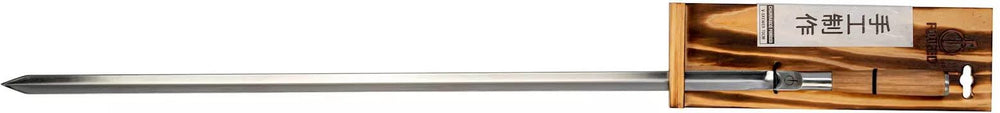 Forged BBQ Skewers Churrasco - Olive Wood / Steel - V - shape - 70cm