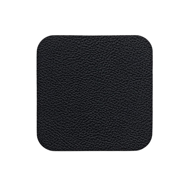 Posavasos Cookinglife - Cuero vegano - Negro - 10 x 10 cm - 6 unidades