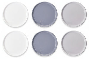 Cookinglife Platos de desayuno / Platos de postre Siaki - Blanco / Azul / Gris ø 19 cm - Porcelana - 6 piezas