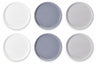 Cookinglife Breakfast Plates / Dessert Plates Siaki - White / Blue / Grey ø 19 cm - Porcelain - 6 pieces