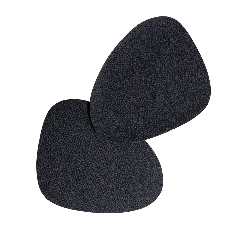 Cookinglife Coasters - Vegan leather - Black - Organic - 13 x 11 cm - 6 pieces