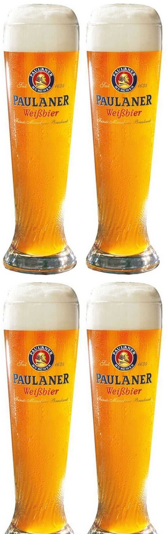 Vasos de cerveza Paulaner Weizen 300 ml - 4 piezas