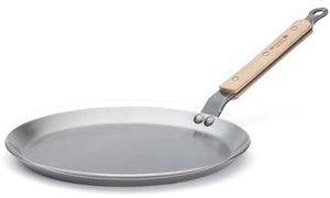 De Buyer Sartén para Crepes / Panqueques Mineral B Madera - ø 24 cm - sin revestimiento antiadherente