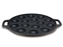 Cookinglife Sartén para poffertjes - Hierro fundido - ø 24 cm - 15 poffertjes - sin revestimiento antiadherente - apto para todas las fuentes de calor