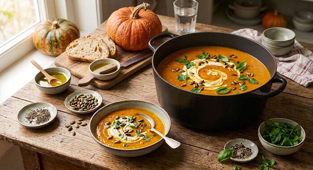 Silky, colorful and full of flavor for a cozy table.