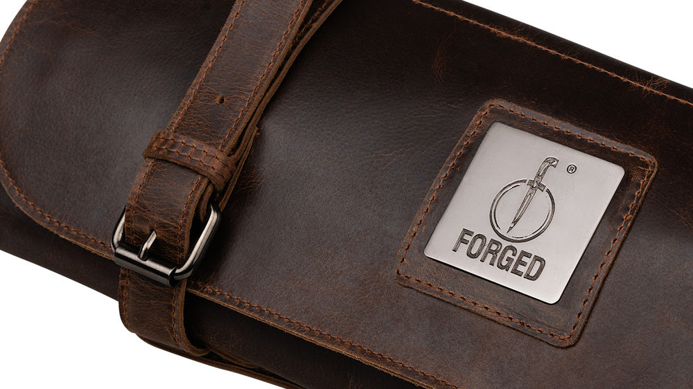 Forged Knife protective cover - Suitable for 8 knives - 100% pull-up cowhide