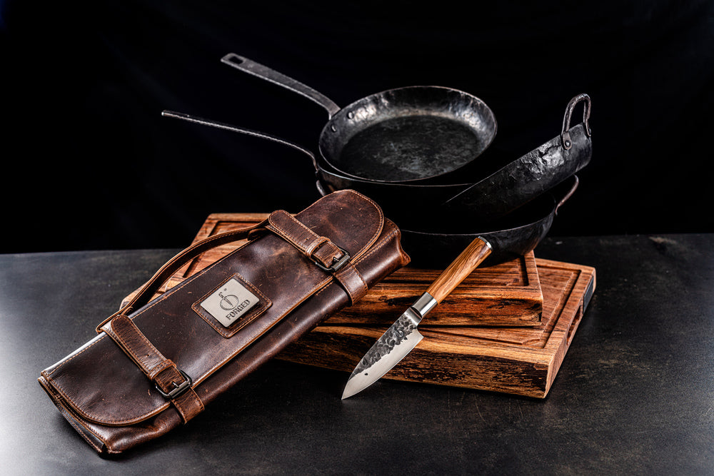 Forged Knife protective cover - Suitable for 8 knives - 100% pull-up cowhide