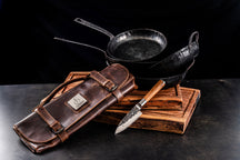 Forged Knife protective cover - Suitable for 8 knives - 100% pull-up cowhide