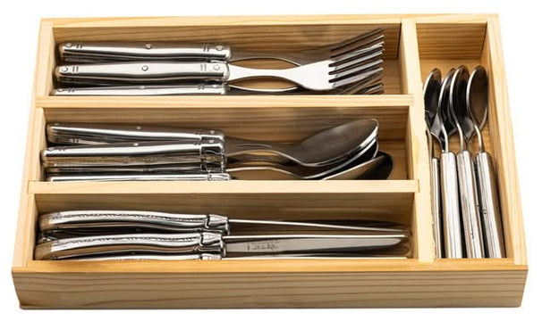 Juego de cubiertos y caja Laguiole Style De Vie - Línea Premium - Acero inoxidable - 24 piezas / 6 personas