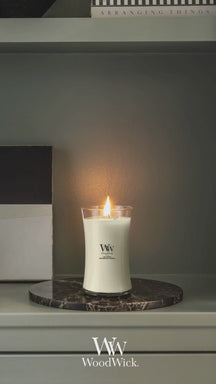 WoodWick Vela Aromática Ellipse Iris Woods - 9 cm / 19 cm - Vela Aromática en Vidrio - Mecha de Madera