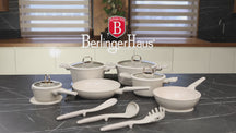 BerlingerHaus Cookware Set Matte Cream 11-Piece - Cooking Pots ø 20, 24, 28 cm, Frying Pans ø 24, 28 cm & Saucepan ø 16 cm - Suitable for All Heat Sources