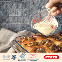 Pyrex Glass Measuring Cup Set Iconics' 3-Piece - 250 ml, 500 ml & 1 Liter
