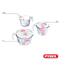 Pyrex Glass Measuring Cup Set Iconics' 3-Piece - 250 ml, 500 ml & 1 Liter