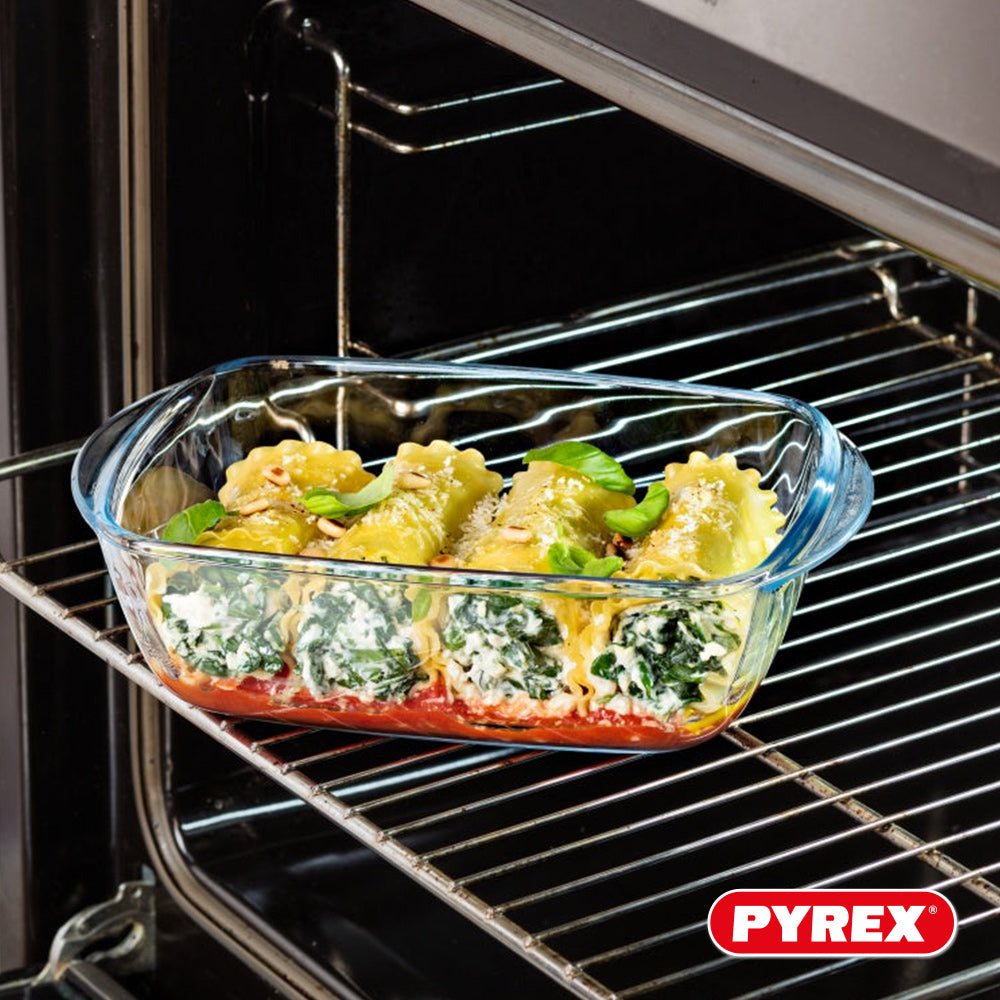Pyrex Glass Oven Dishes with Lid Cook & Heat 1 Liter - 3 Pieces