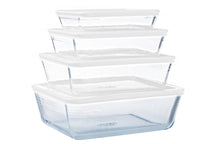 Pyrex Glass Oven Dish Set with Lid Cook & Freeze 4-Piece - 800 ml, 1.5 Liter, 2.6 Liter & 4 Liter