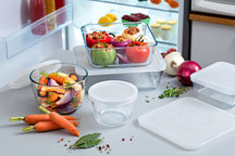 Pyrex Glass Oven Dish Set with Lid Cook & Freeze 4-Piece - 800 ml, 1.5 Liter, 2.6 Liter & 4 Liter