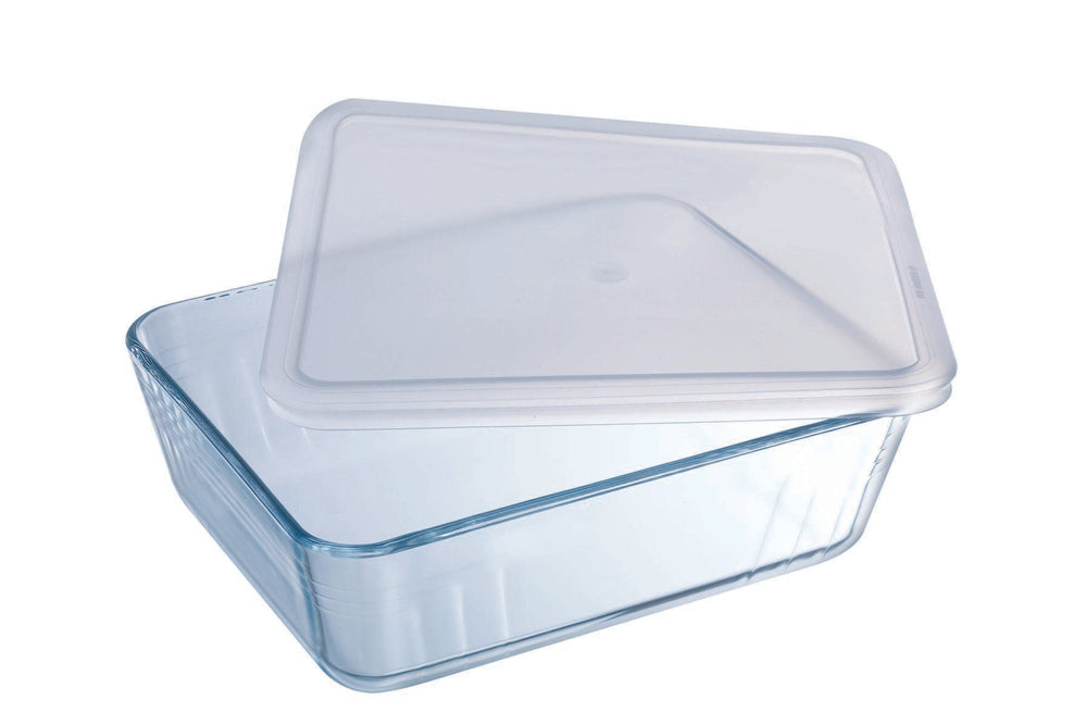 Pyrex Glass Oven Dish Set with Lid Cook & Freeze 4-Piece - 800 ml, 1.5 Liter, 2.6 Liter & 4 Liter
