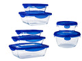 Pyrex Recipientes de Vidrio para Alimentos / Fuentes con Tapa Cook & Go 7 Piezas