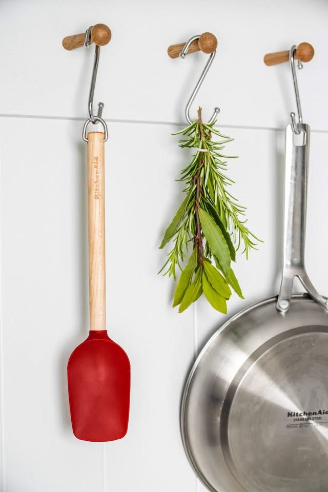 KitchenAid Stirring Spoon Core Birchwood Empire Red Silicone 31cm - Nonstick safe