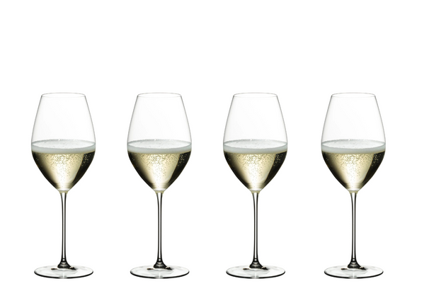 Set de copas de vino Riedel - Copas de champán - Flutes - Veritas - 449 ml - 4 unidades