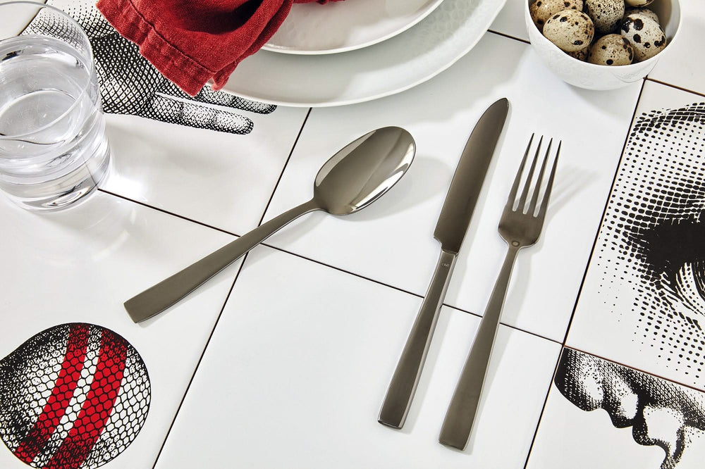 Sambonet Set de cubiertos Flat - Negro - 24 piezas / 6 personas