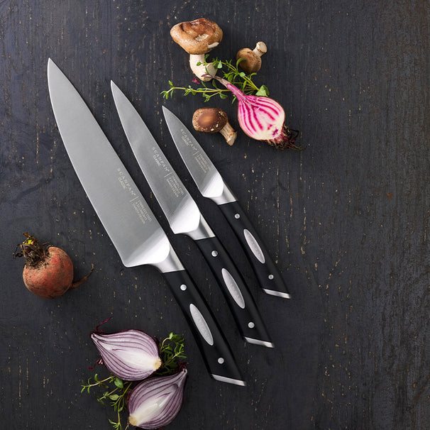 SCANPAN Set de cuchillos Classic 3 piezas - Cuchillo de chef, Cuchillo de oficina & Cuchillo pelador