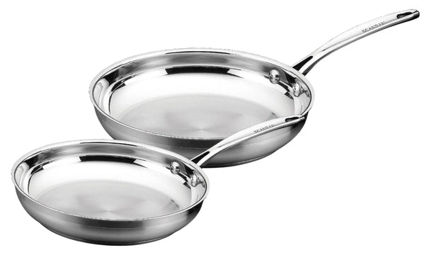 SCANPAN Frying Pan Set Impact Stainless Steel 2-Piece - ø 20 & 28 cm - suitable for all heat sources - without non-stick coating