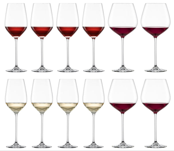 Schott Zwiesel Wine Glass Set Fortissimo 12-Piece - White Wine Glasses, Red Wine Glasses & Burgundy Glasses