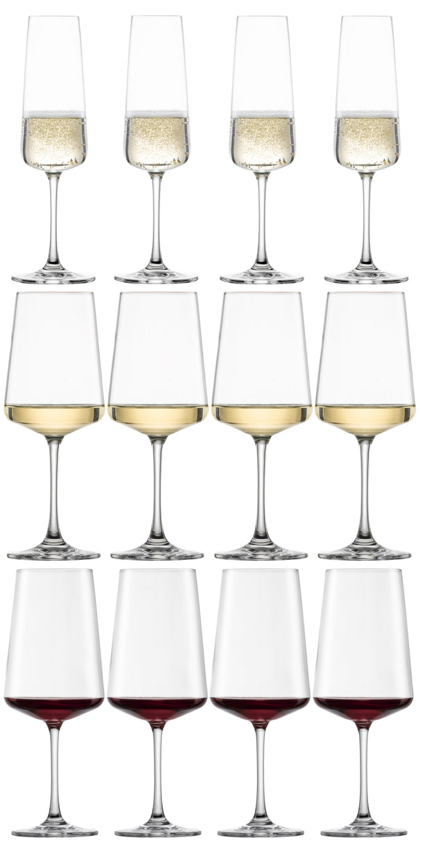 Schott Zwiesel Set de copas de vino MioVino de 12 piezas - Copas para vino tinto, vino blanco y champán